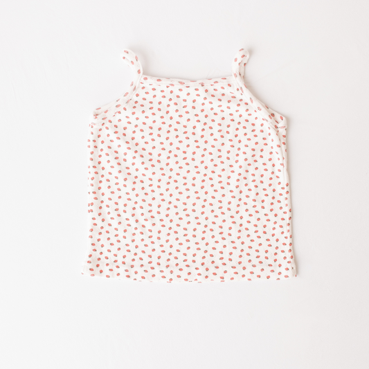 Tiny Strawberry Print Cotton Tank